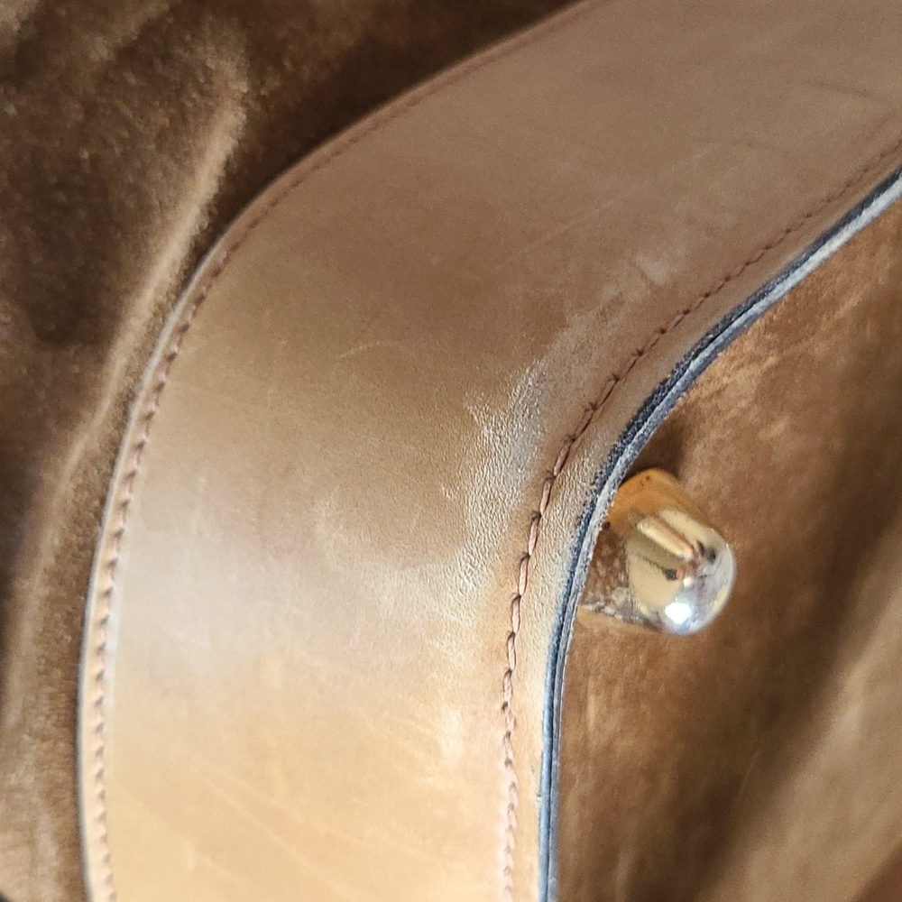 GUCCI suede travel bag, vintage, large rectangular satchel, rare - Picture 11 of 16